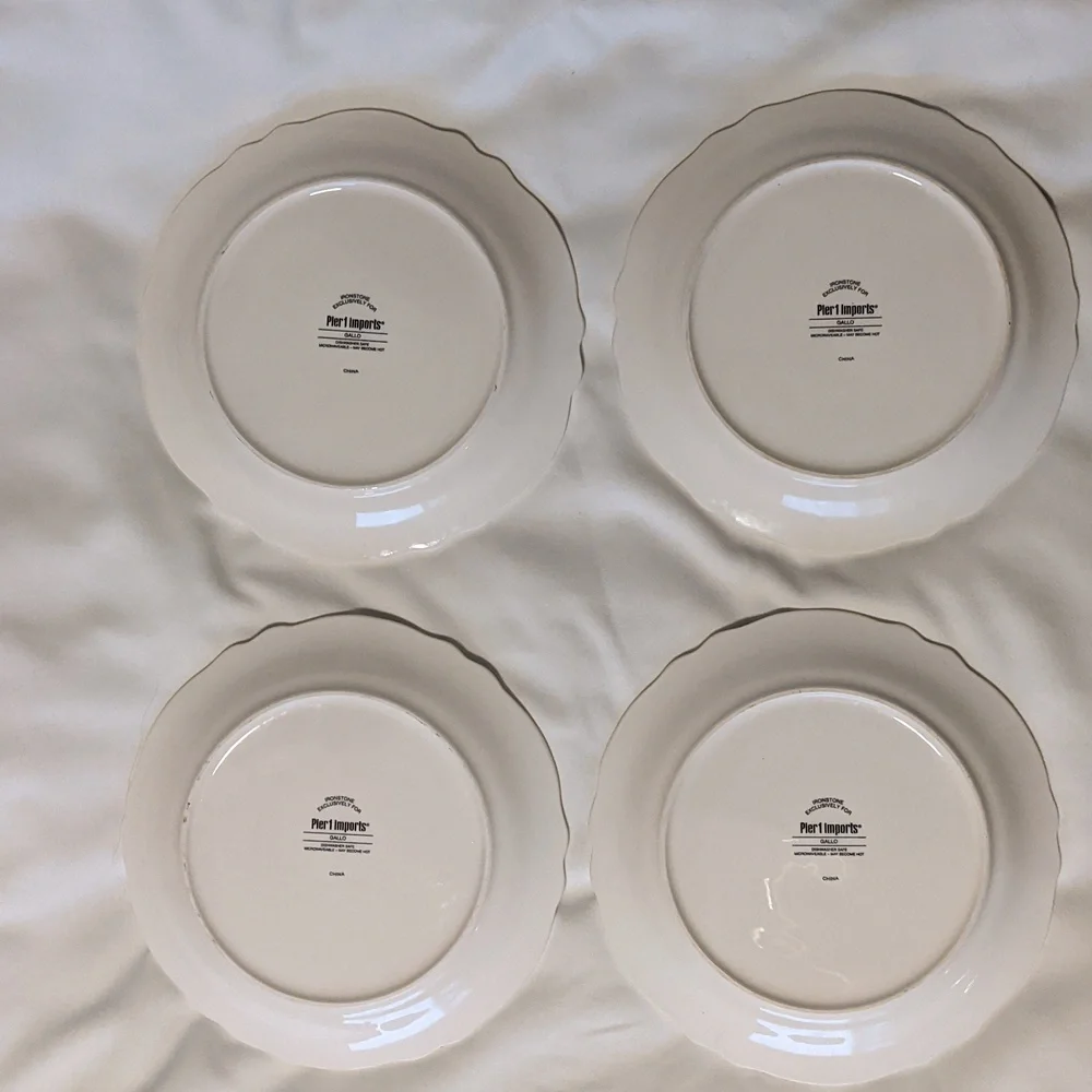 Pier 1 Gallo Rooster Salad Plates, Set Of Four